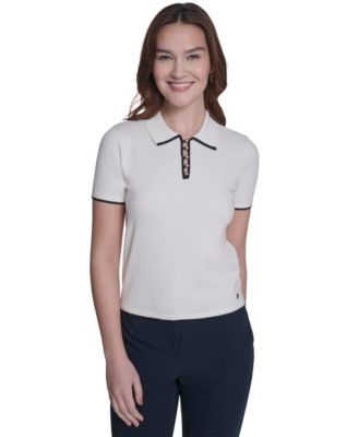 Women's Collared Tipped Polo Sweater