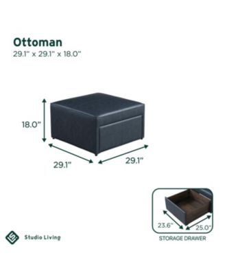 29" Leather Heidi Storage Ottoman