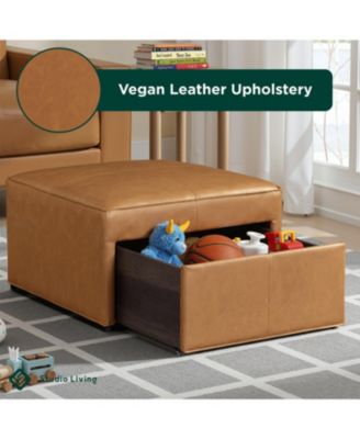 Heidi 29" Faux Leather Storage Ottoman