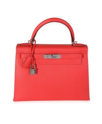 Pre-Owned Hermes Rose Jaipur Epsom Sellier Kelly 28 PHW