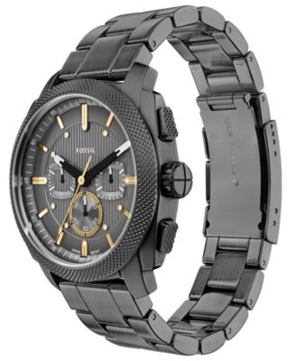 Men's Machine Chronograph Smoke Stainless Steel Watch, 44mm
