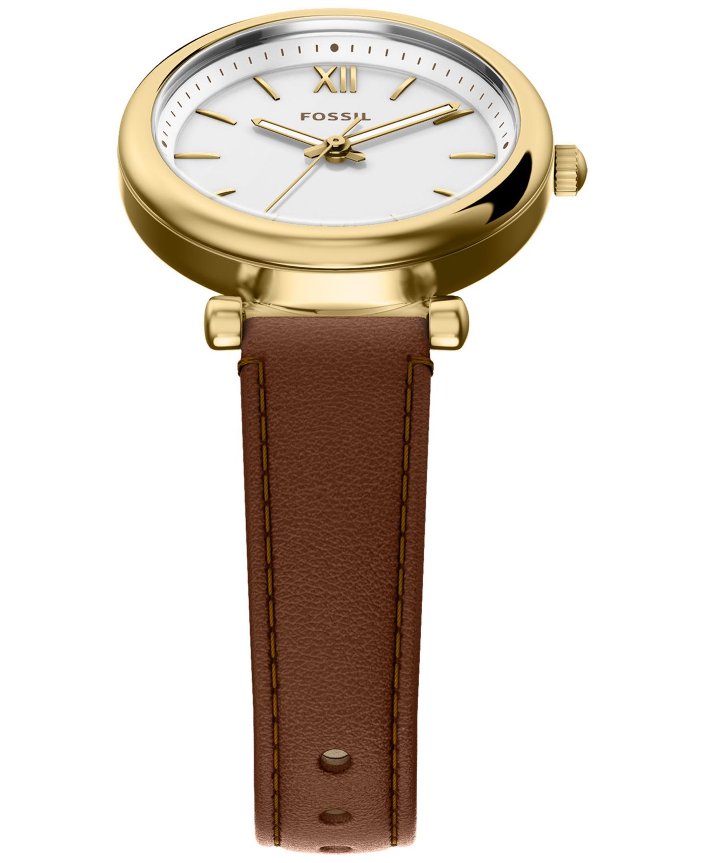 Женские часы Fossil Carlie Three-Hand Brown Leather Watch, 28mm — фото 5