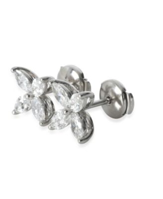 Tiffany & Co. Platinum Diamond Large Model Victoria Earrings