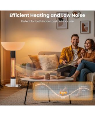 1500W Outdoor Patio Heater, Rapid Heating in 5s with LED Lights and Remote Control, IP55 Waterproof and Overheat Protection