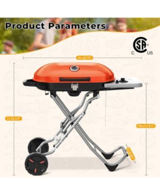 Portable Propane Gas Grill, 15,000 BTU Foldable Outdoor Grill with 348 Sq. In.