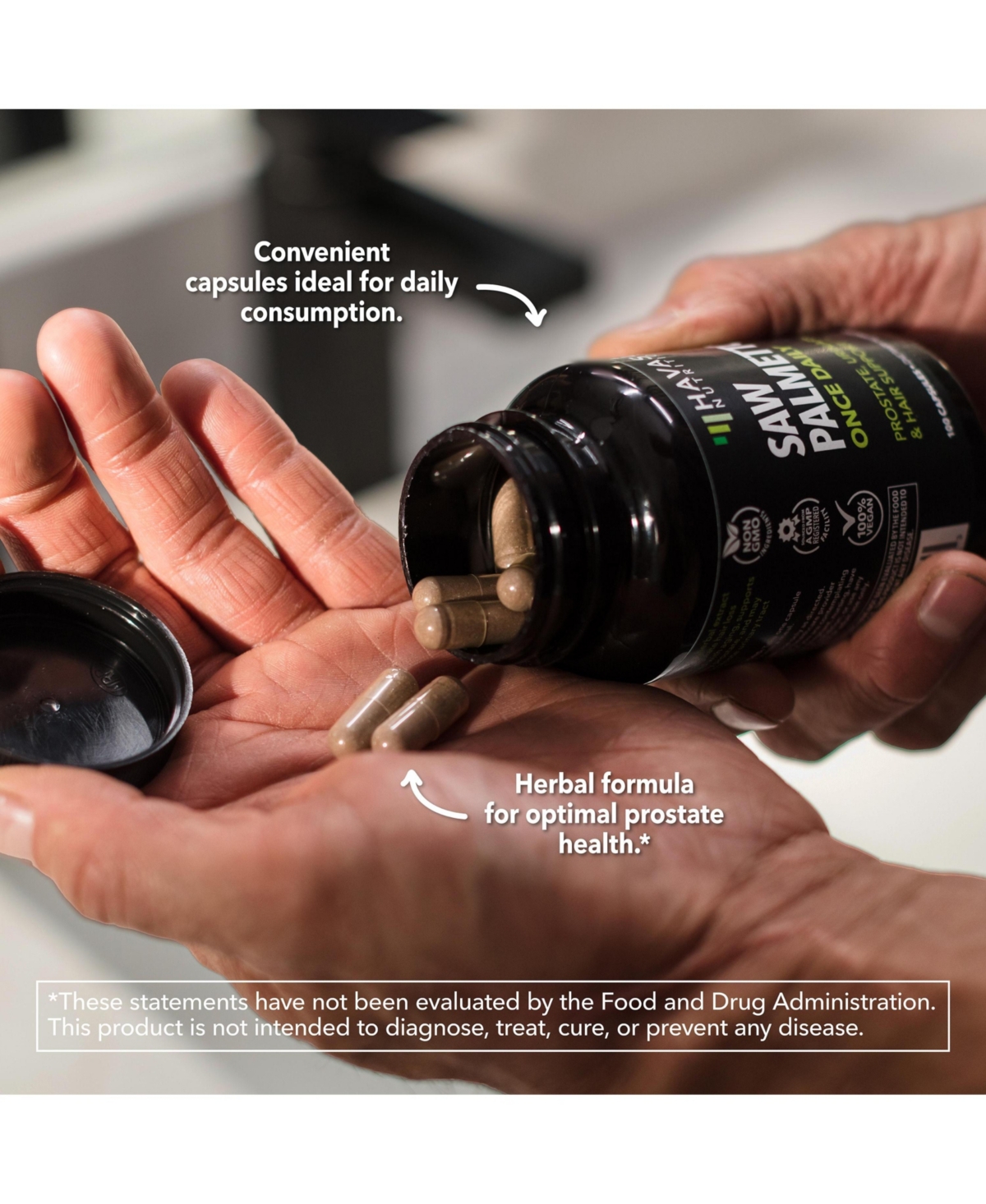 Saw Palmetto Capsules, Prostate Supplement for Men, Reduce Balding & Hair Thinning, Dht Blocker, Havasu Nutrition, 100ct