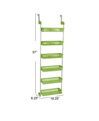 Over the Door Storage Rack, 6 Basket Door Organizer