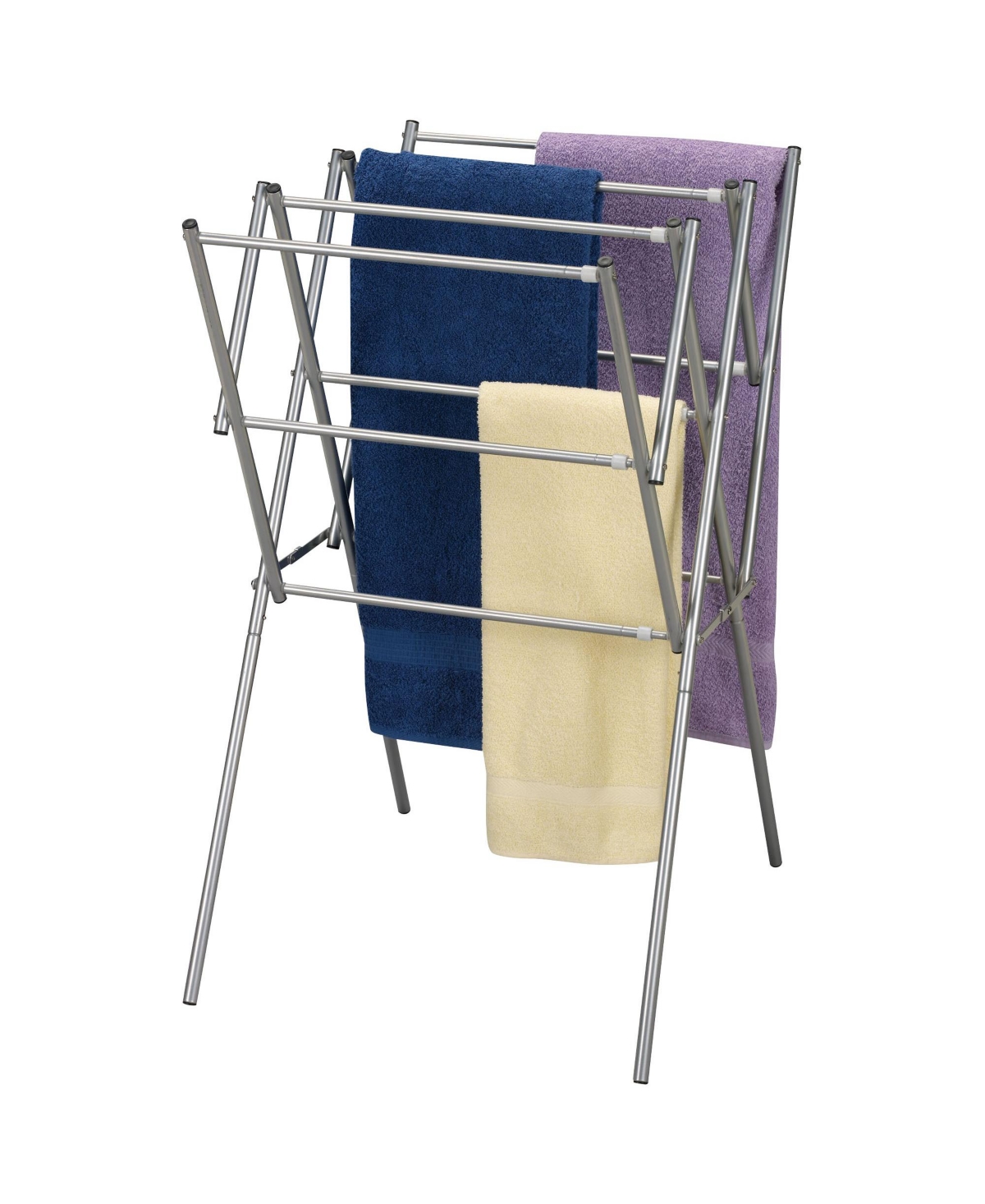 Household Essentials Clothes Drying Rack, Foldable, Expandable and Collapsible Laundry Drying Rack, Silver