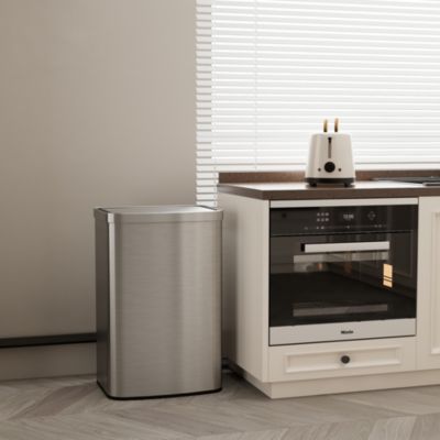 15.6 Gallon Stainless Steel Indoor Touchless Sensor Soft-Close Lid Trash Can