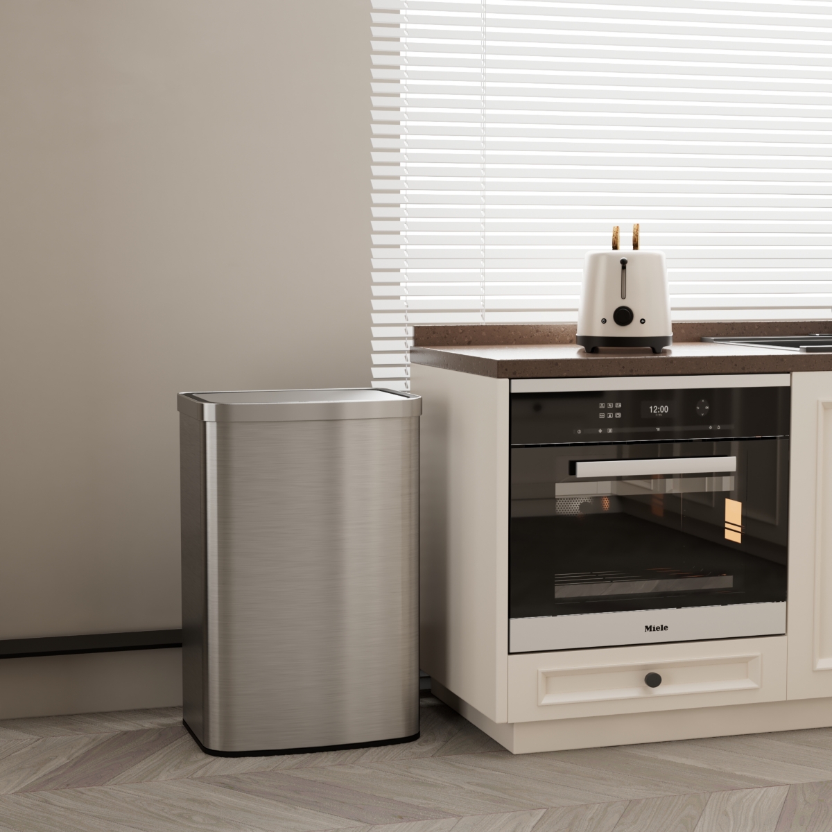 Gallon Stainless Steel Indoor Touchless Sensor Soft-Close Lid Trash Can