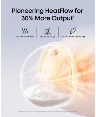 Baby Heated Breast Pump E20, Hands Free In Bra, HeatFlow Tech, 3 Heat Levels, App Control, Hospital Grade, Leakproof, Quiet