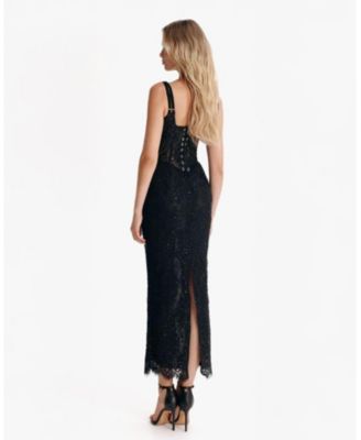 Women's Sequinned Lace Maxi Dress