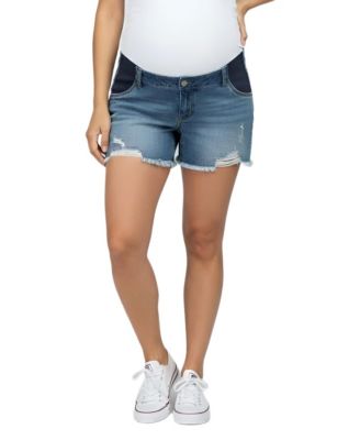 Maternity Motherhood Under the Belly Cut Off Denim Short