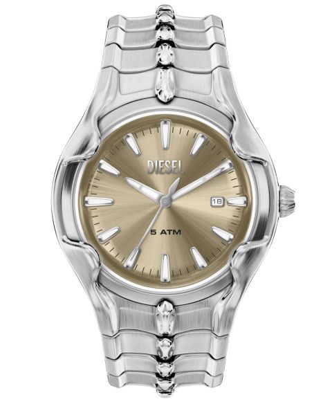 Мужские часы Diesel Vert Quartz Three-Hand Date Silver Stainless Steel Watch, 45mm