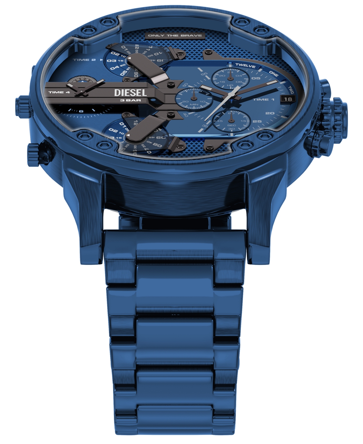 Diesel Men's Mr. Daddy 2.0 Quartz Multifunction Blue Stainless Steel Watch, 57mm