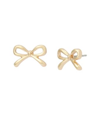 Gold Bow Stud Earrings