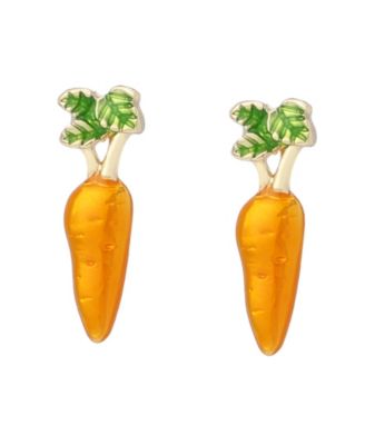 Orange Spring Chick Carrot Stud Earrings