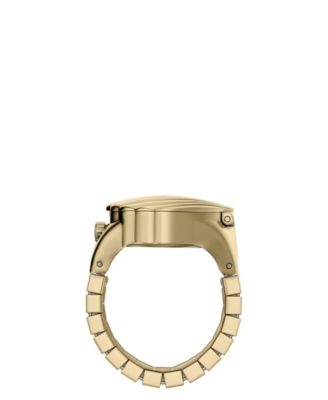 Women's Ring Watch Quartz Two-Hand Gold Stainless Steel Watch, 24mm