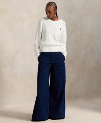 Women's Cable-Knit Crewneck Sweater