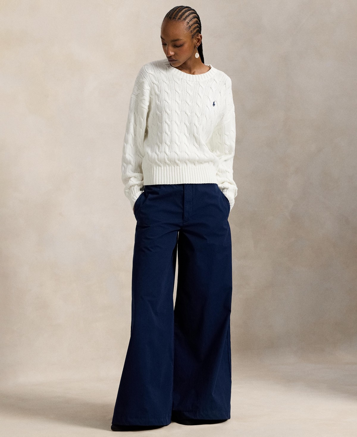 Женские Polo Ralph Lauren Women's Cable-Knit Cotton Crewneck Sweater — фото 3