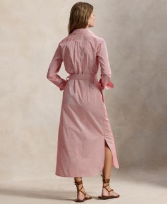 Women's Long-Sleeve Collared Shirt Dress