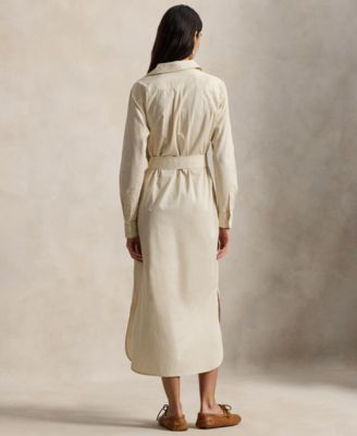 Women's Long-Sleeve Collared Shirt Dress