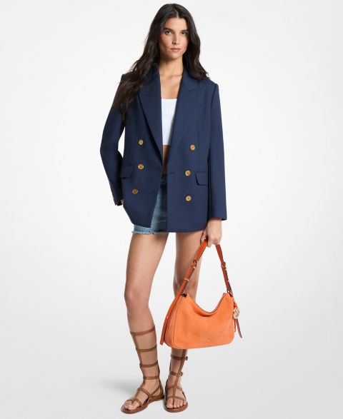 Женские куртки Michael Kors Double-Breasted Wing Tip Collar Jacket