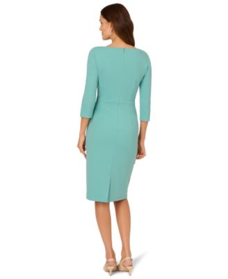 Women's Asymmetrical Draped Neck Sheath Dress