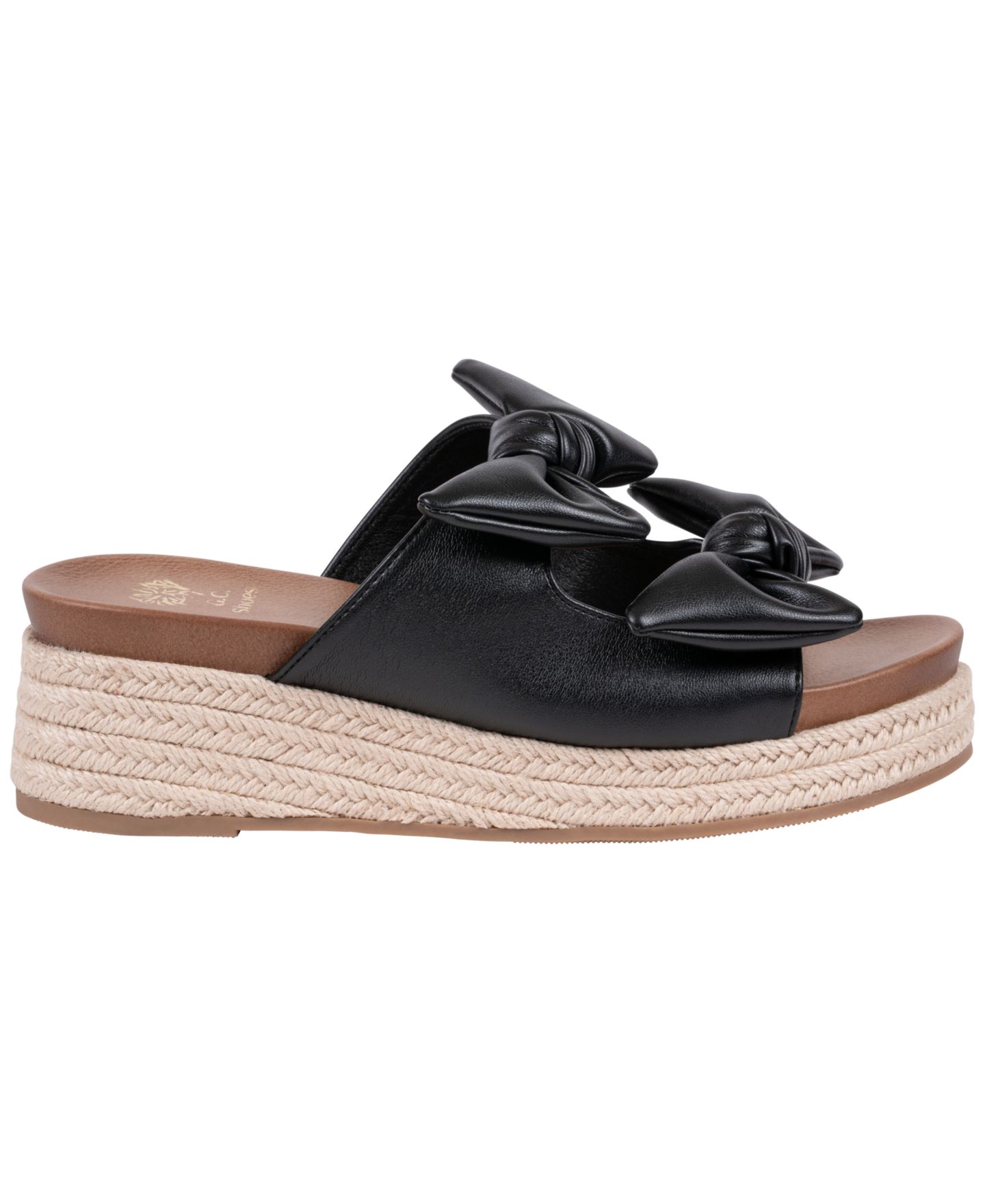 Женские сандалии GC Shoes Cosmos Double Bow Espadrille Wedge, цвет: Чёрный — фото 2