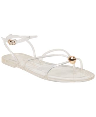 Women's Kenley Vinyl Strappy Jewelry Stud Flat Sandals