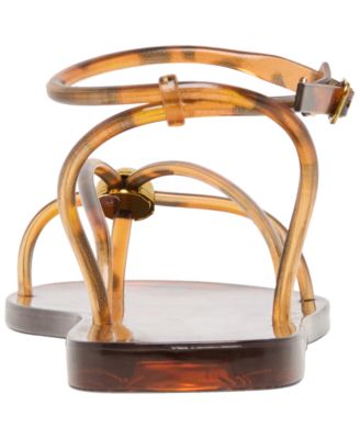 Women's Kenley Vinyl Strappy Jewelry Stud Flat Sandals