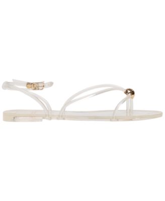 Women's Kenley Vinyl Strappy Jewelry Stud Flat Sandals