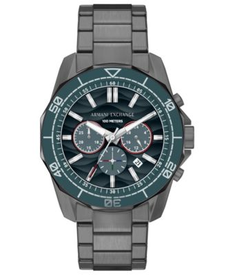 Armani Exchange Men's Quartz Chronograph Gunmetal Stainless Steel Watch, 44mm