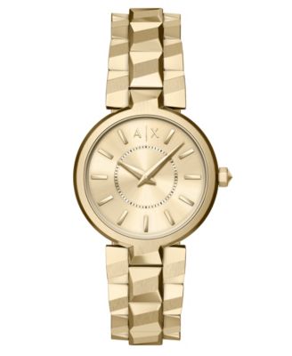 Armani Exchange Women's Quartz Two-Hand Gold Stainless Steel Watch, 34mm