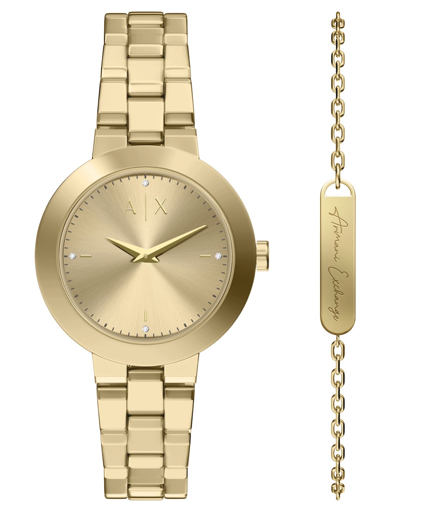 Женские часы A|X Armani Exchange Quartz Two-Hand Gold Stainless Steel, 36mm — фото 1
