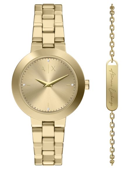 Женские часы A|X Armani Exchange Quartz Two-Hand Gold Stainless Steel, 36mm