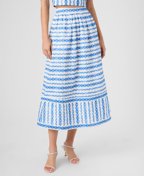 Женская юбка French Connection Structured Taffeta Midi, цвет: Насыщенный синий
