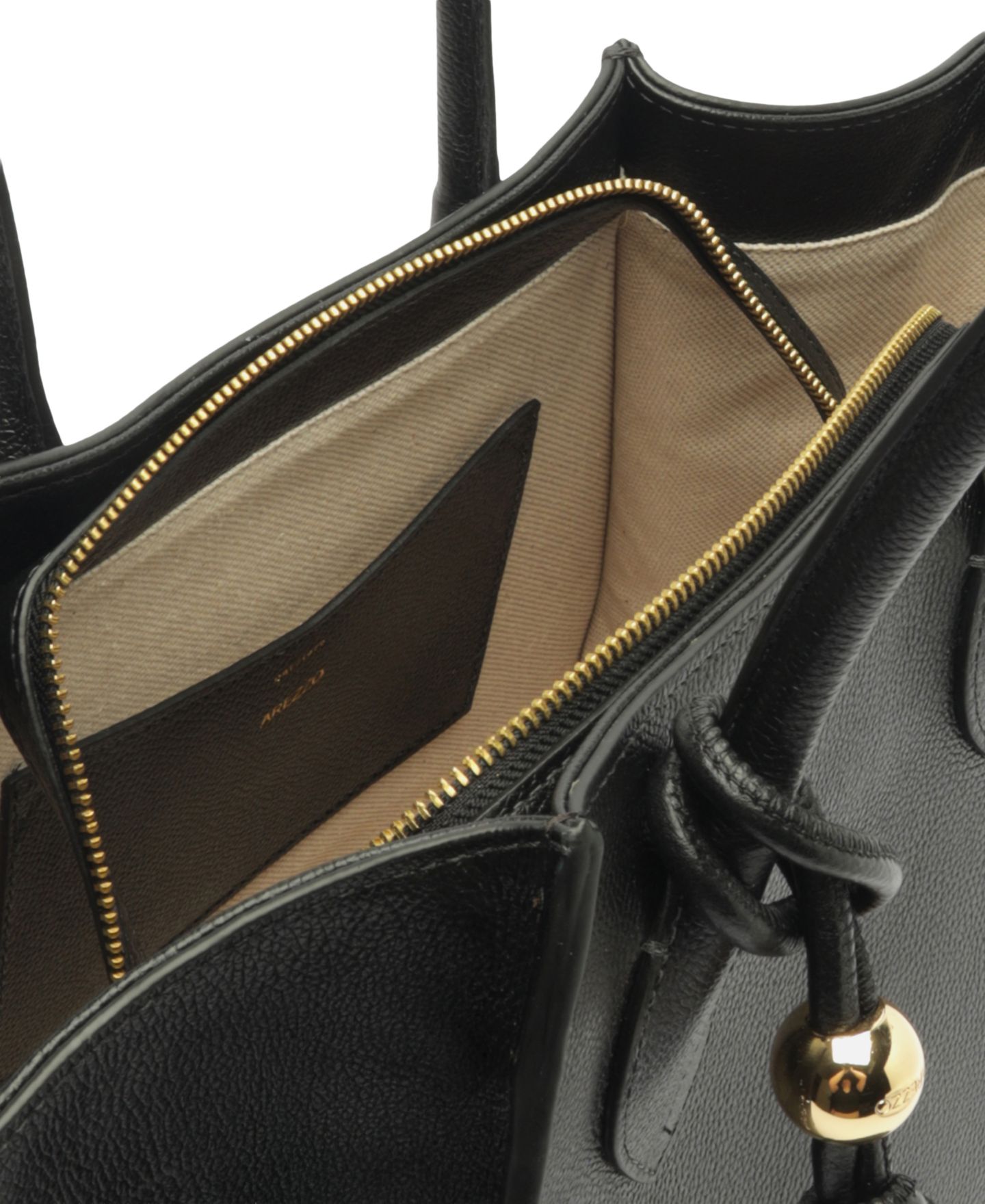 Женская сумка Arezzo Alba Medium Leather Zipper, цвет: Чёрный — фото 5