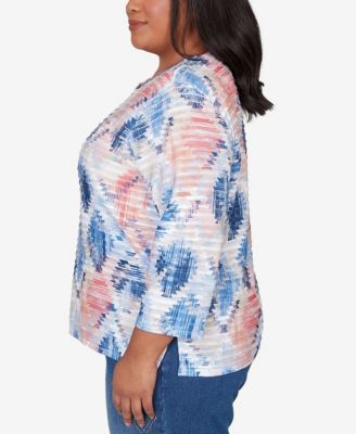Plus Size Austin Aztec Diamond Knit Top