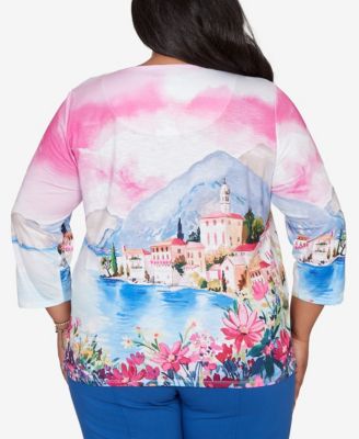 Plus Size The Royal Treatment Embellished Lake Como Scenic Top