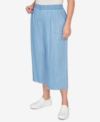 Plus Size Beachcomber Wide Leg Patch Pocket Ankle Pants