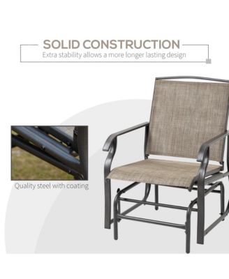 2pc Outdoor Glider Chair Set, Patio Swing Armchair Furniture,