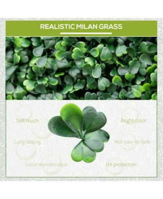 12 PCS 20" Artificial Boxwood Privacy Hedge Screen, Light