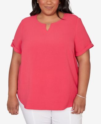 Plus Size The Royal Treatment Solid Rolled Short sleeve Top