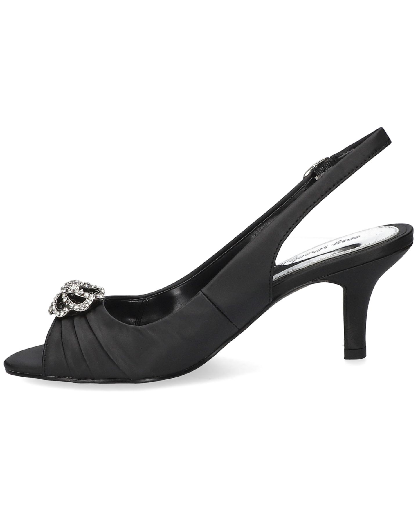 Женские сандалии Easy Street Poise Slingback Dress Sandals, цвет: Чёрный атласный — фото 6