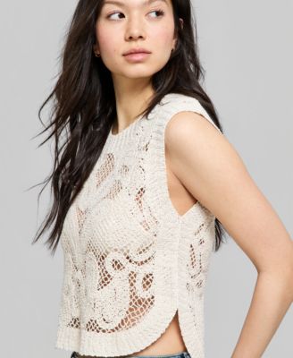 Women's Placed Crocheted Tank Top