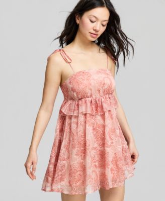 Women's Paisley Ruffle Mini Dress
