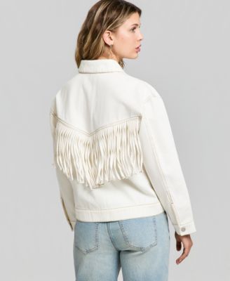Women's Fringe-Trim Denim Jacket