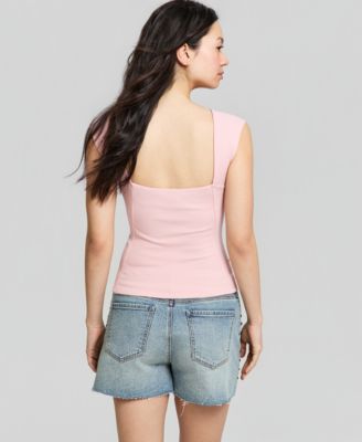 Women's Scoop Back Cotton Knit Top