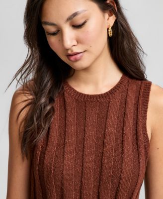 Women's Slub Ribbed Sweater Tank Top